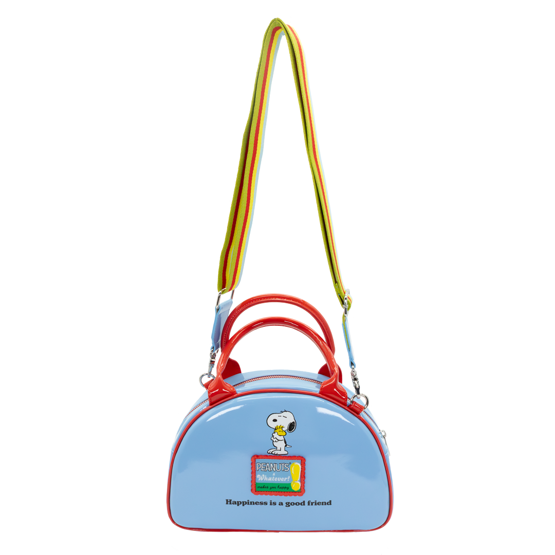 Whatever! Makes You Happy Peanuts 75th Anniversary Snoopy “Happiness Is a Good Friend” Bowler Bag