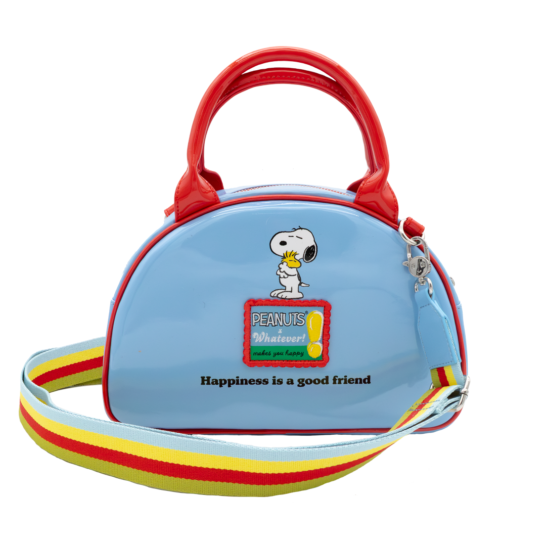 Whatever! Makes You Happy Peanuts 75th Anniversary Snoopy “Happiness Is a Good Friend” Bowler Bag