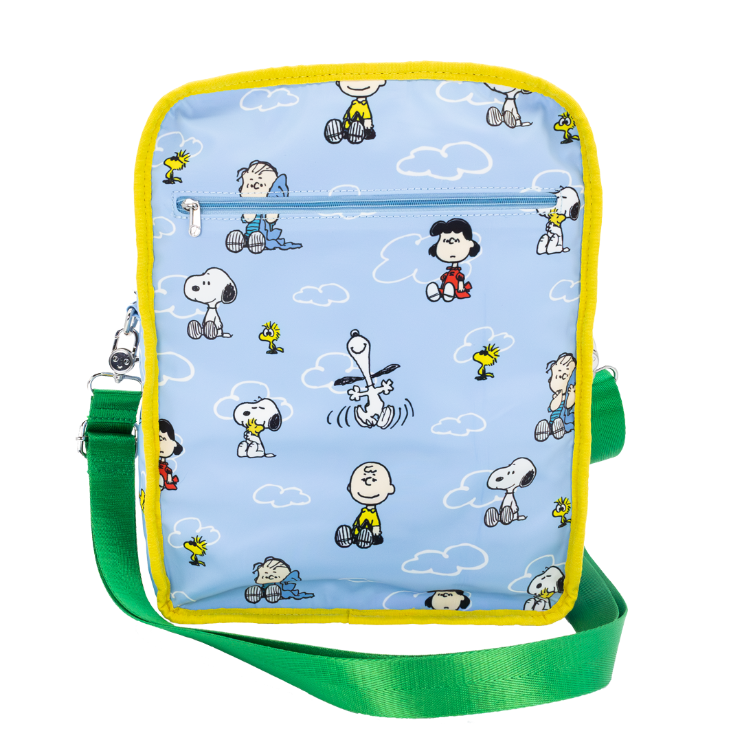 Whatever! Makes You Happy Peanuts 75th Anniversary Color Block Denim & Canvas Convertible Bag