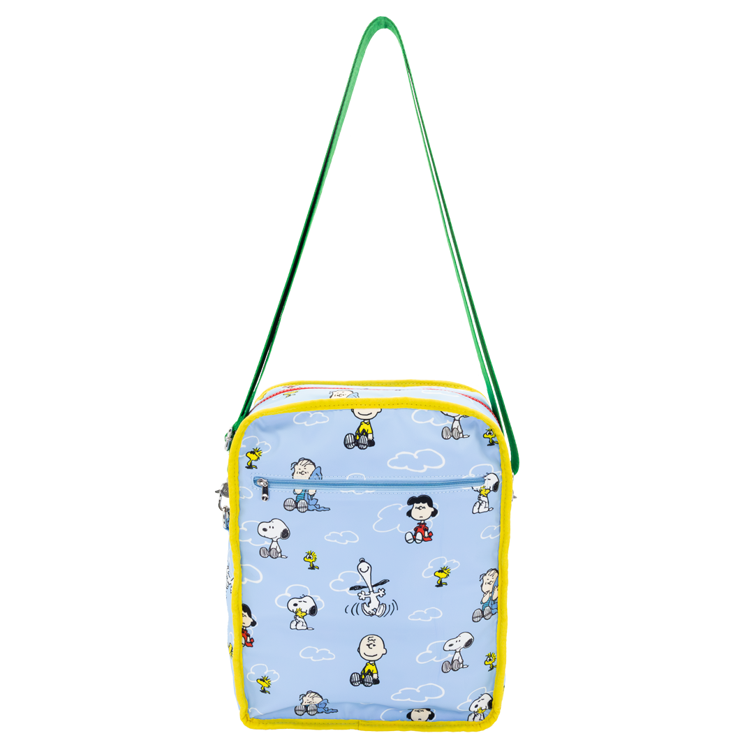 Whatever! Makes You Happy Peanuts 75th Anniversary Color Block Denim & Canvas Convertible Bag