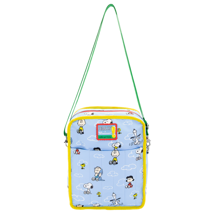 Whatever! Makes You Happy Peanuts 75th Anniversary Color Block Denim & Canvas Convertible Bag