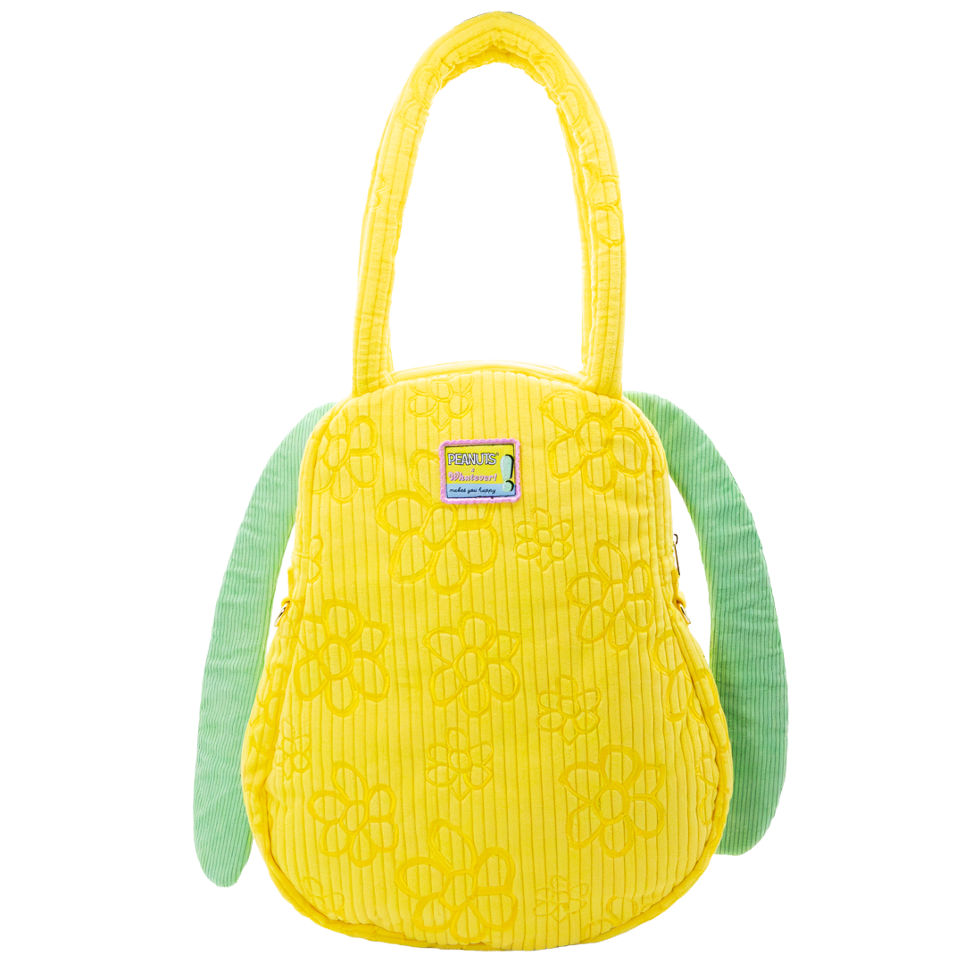 Whatever! Makes You Happy Peanuts Sherbert Spring Snoopy Head Oversized Corduroy Tote Bag