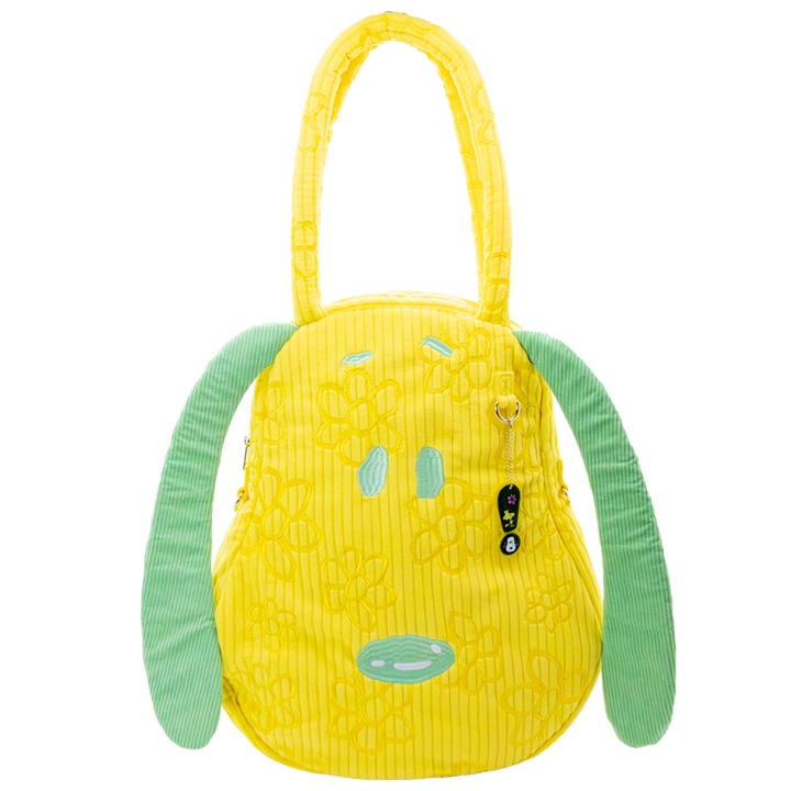 Whatever! Makes You Happy Peanuts Sherbert Spring Snoopy Head Oversized Corduroy Tote Bag