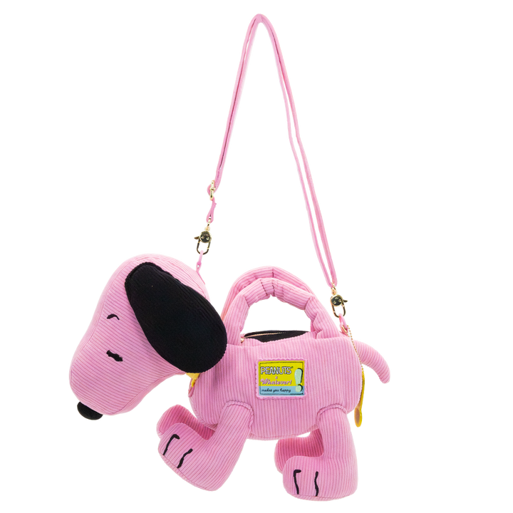 Whatever! Makes You Happy Peanuts Sherbert Spring Snoopy Figural Corduroy Crossbody Bag