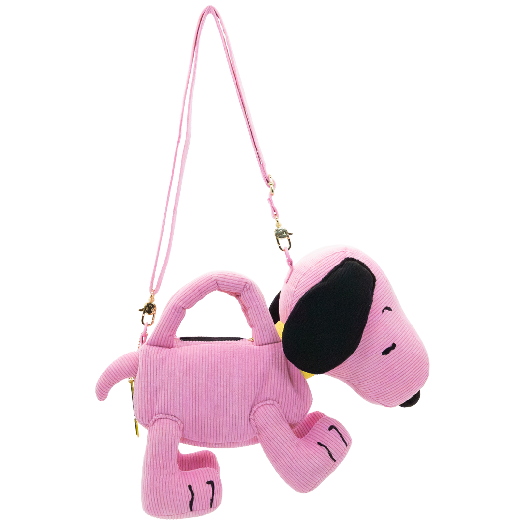 Whatever! Makes You Happy Peanuts Sherbert Spring Snoopy Figural Corduroy Crossbody Bag