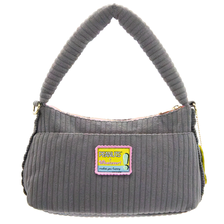 Whatever! Makes You Happy Peanuts Sherbert Spring Pins and Patches Corduroy Baguette Bag