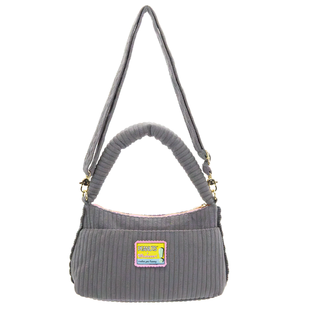 Whatever! Makes You Happy Peanuts Sherbert Spring Pins and Patches Corduroy Baguette Bag