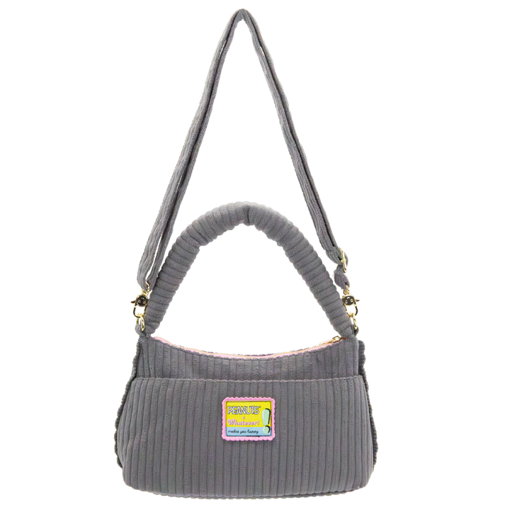 Whatever! Makes You Happy Peanuts Sherbert Spring Pins and Patches Corduroy Baguette Bag