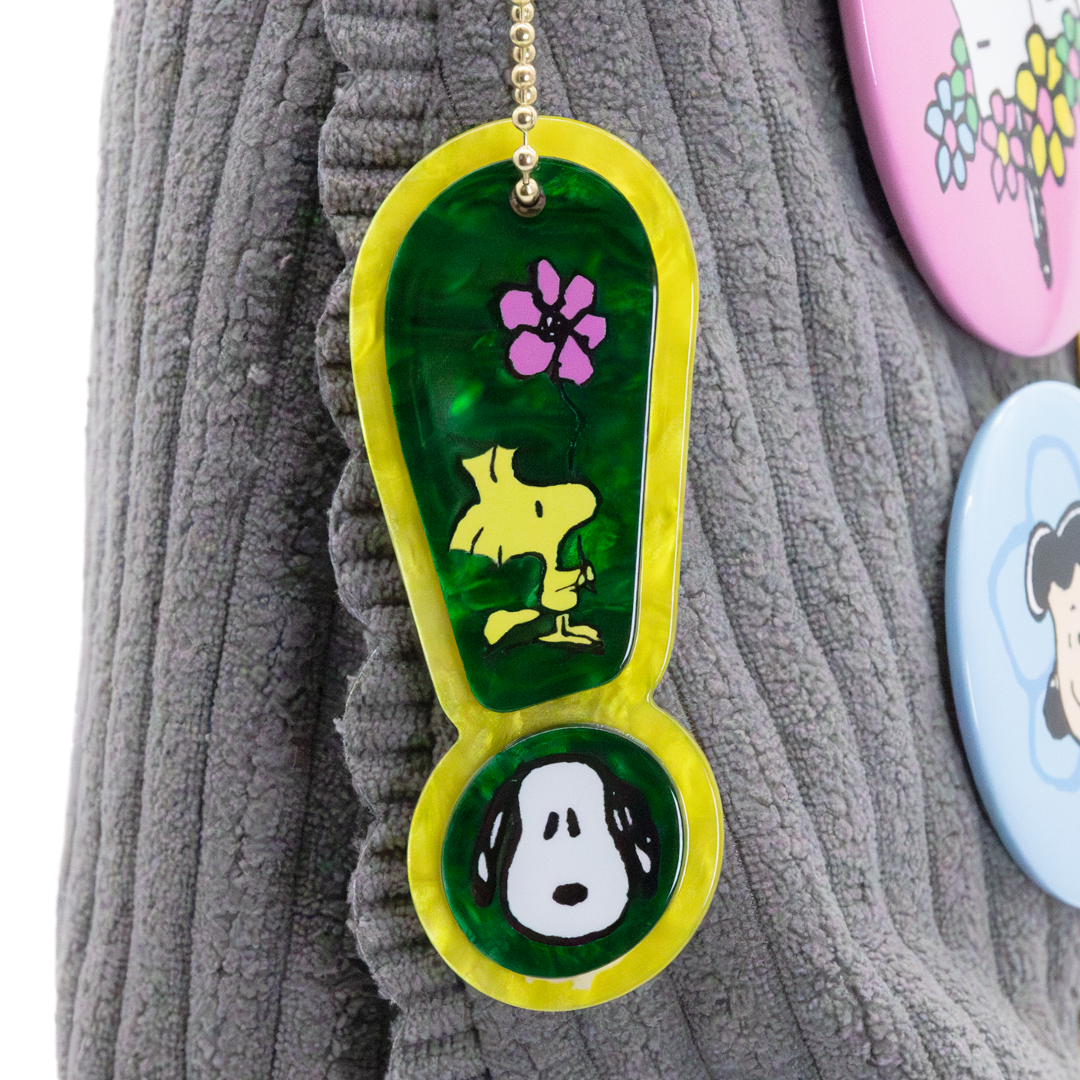 Whatever! Makes You Happy Peanuts Sherbert Spring Pins and Patches Corduroy Baguette Bag