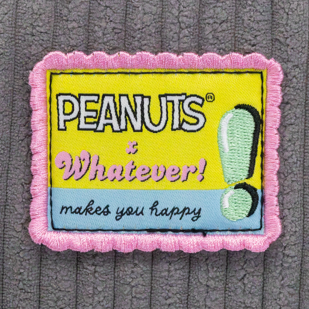 Whatever! Makes You Happy Peanuts Sherbert Spring Pins and Patches Corduroy Baguette Bag