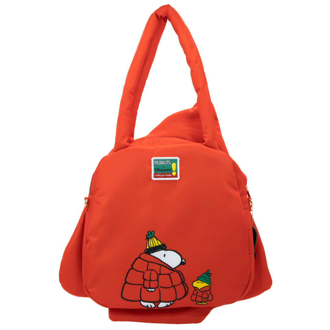 Whatever! Makes You Happy Peanuts Snoopy Oversized Puffer Jacket Tote Bag