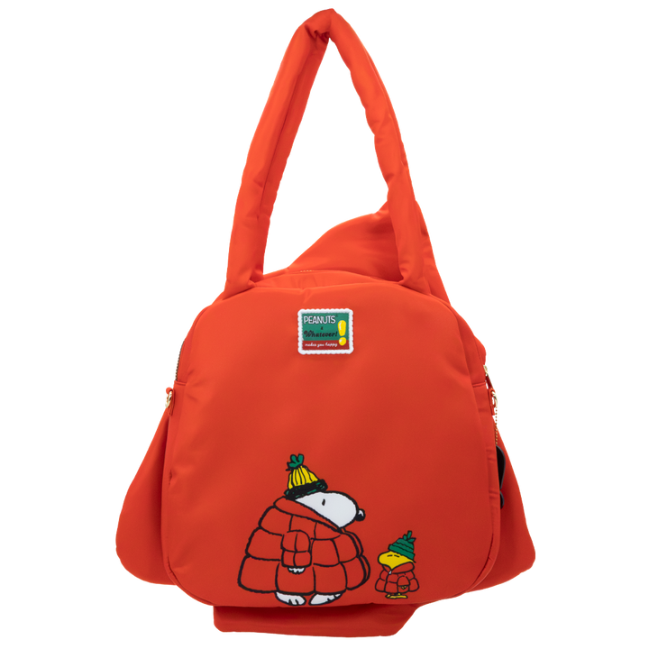 Whatever! Makes You Happy Peanuts Snoopy Oversized Puffer Jacket Tote Bag