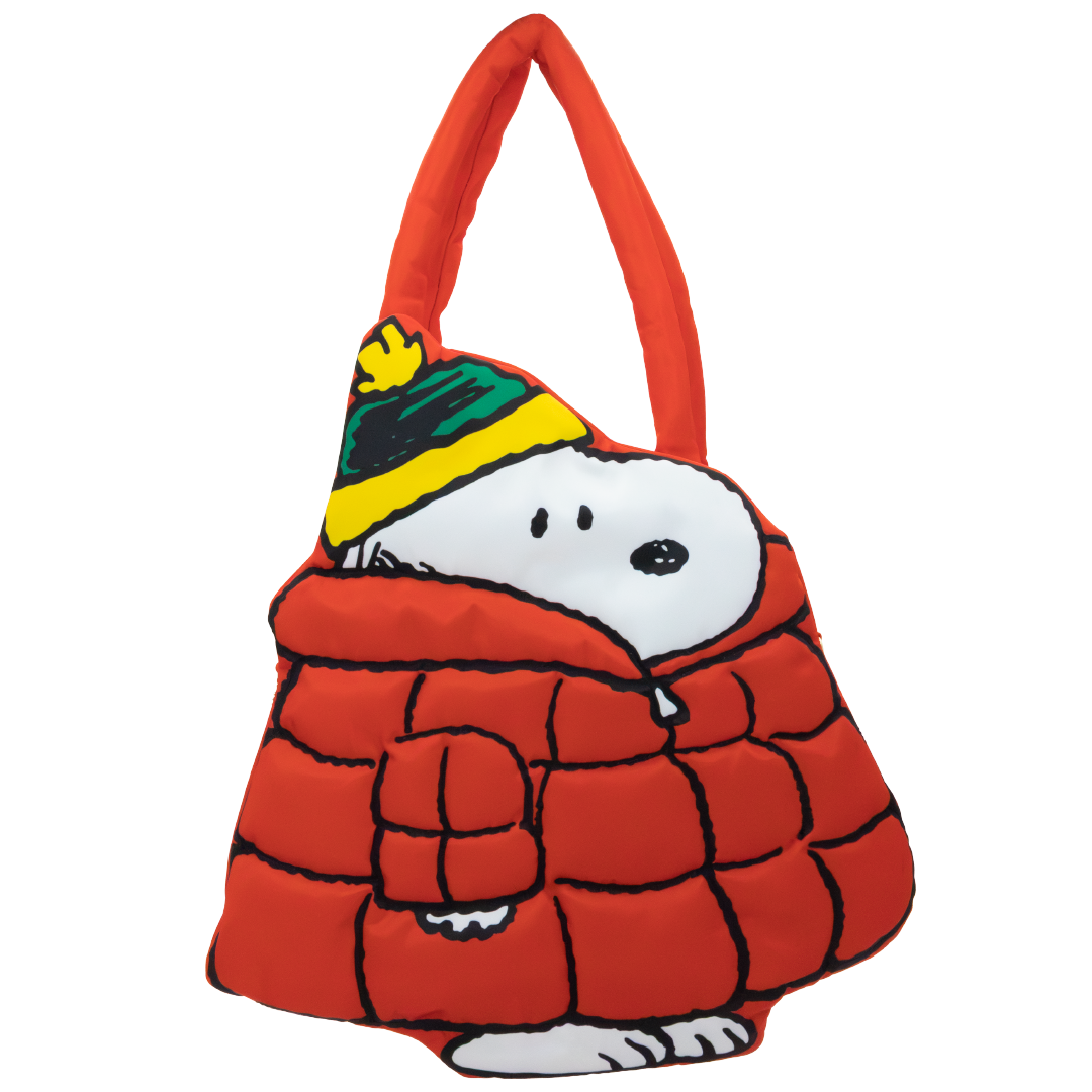 Whatever! Makes You Happy Peanuts Snoopy Oversized Puffer Jacket Tote Bag