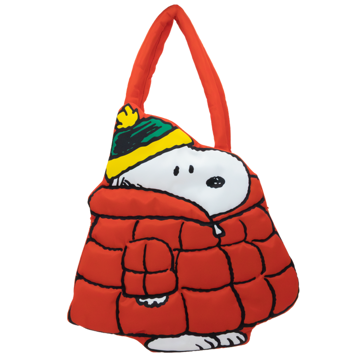 Whatever! Makes You Happy Peanuts Snoopy Oversized Puffer Jacket Tote Bag