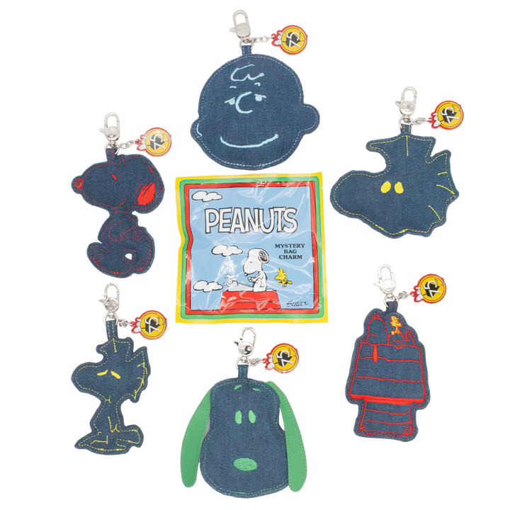 Whatever! Makes You Happy Peanuts 75th Anniversary Mystery Bag Padded Denim Character Bag Charms