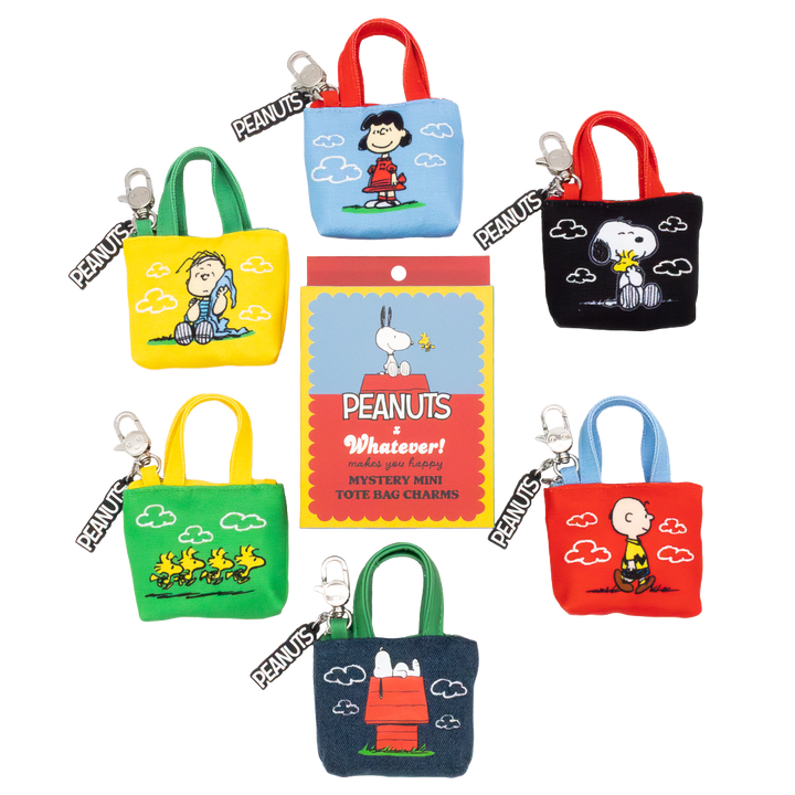 Whatever! Makes You Happy Peanuts 75th Anniversary Mystery Box “In Clouds” Mini Tote Bag Charms
