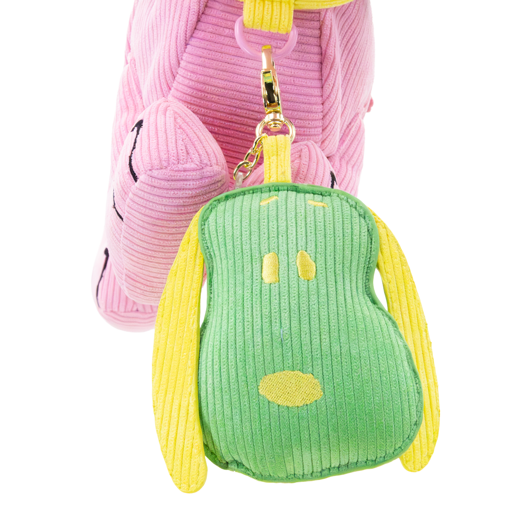 Whatever! Makes You Happy Peanuts Sherbert Spring Mystery Box Snoopy Head Padded Corduroy Bag Charm