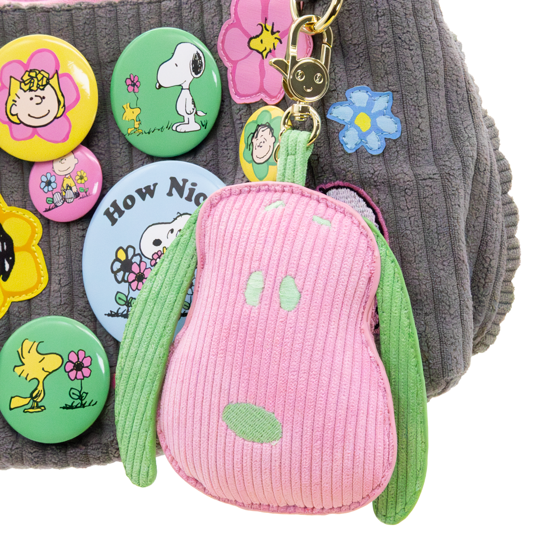 Whatever! Makes You Happy Peanuts Sherbert Spring Mystery Box Snoopy Head Padded Corduroy Bag Charm