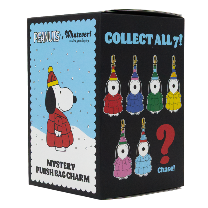 Whatever! Makes You Happy Peanuts Snoopy Puffer Jacket Mystery Box Plush Bag Charm