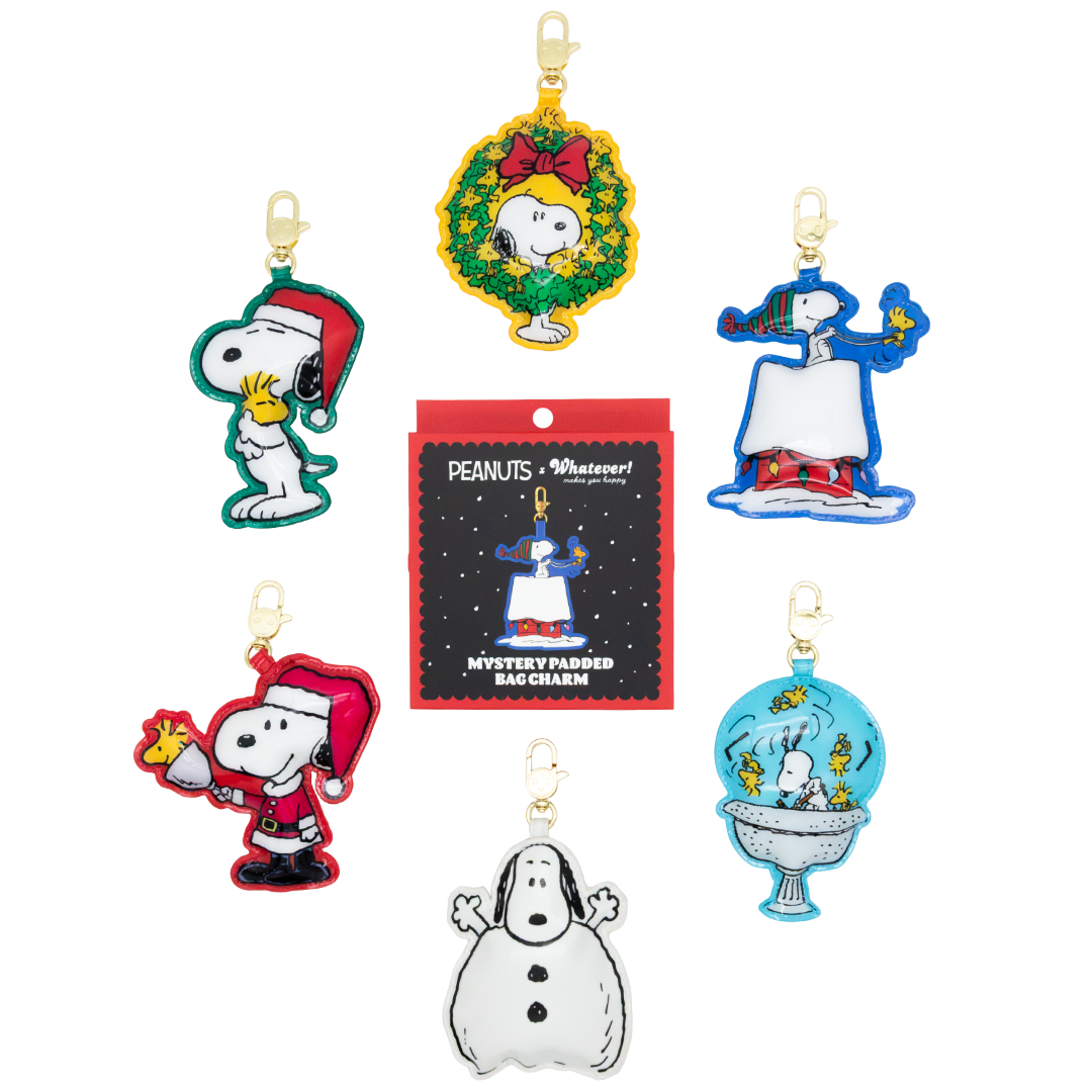 Whatever! Makes You Happy Peanuts Snoopy Winter Scenes Mystery Box Padded Vinyl Bag Charm