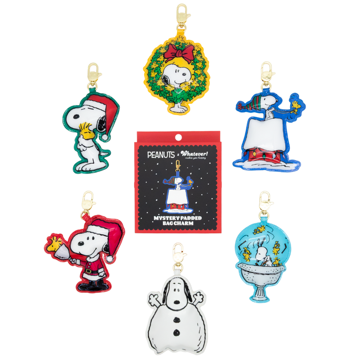 Whatever! Makes You Happy Peanuts Snoopy Winter Scenes Mystery Box Padded Vinyl Bag Charm