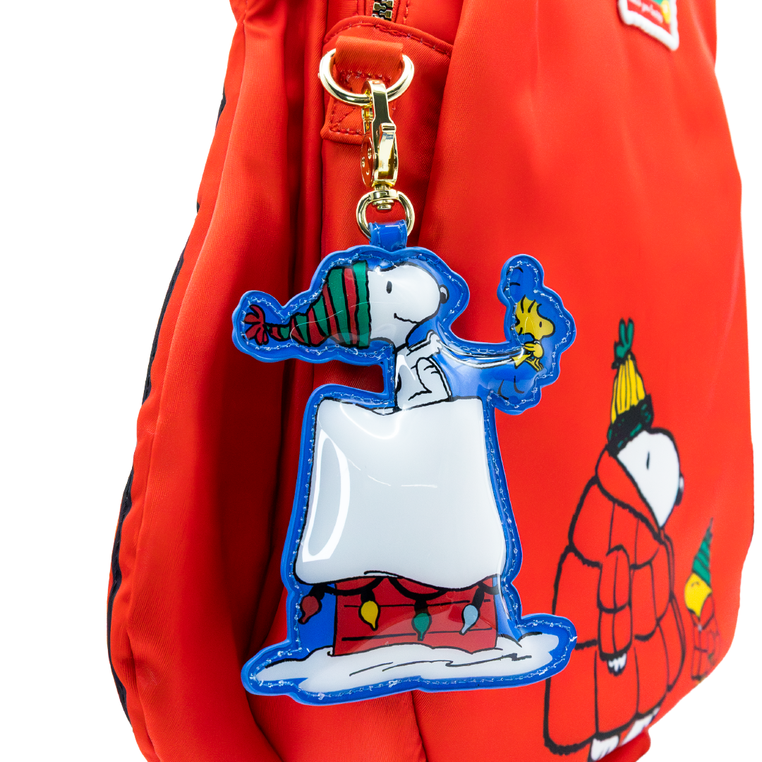 Whatever! Makes You Happy Peanuts Snoopy Winter Scenes Mystery Box Padded Vinyl Bag Charm
