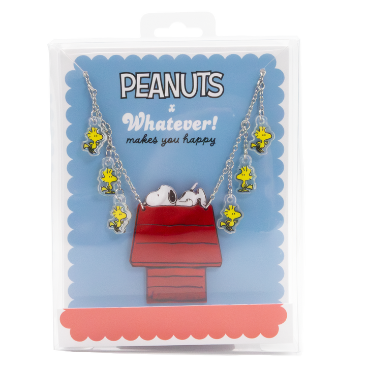 Whatever! Makes You Happy Peanuts 75th Snoopy’s Doghouse Layered Acrylic Necklace