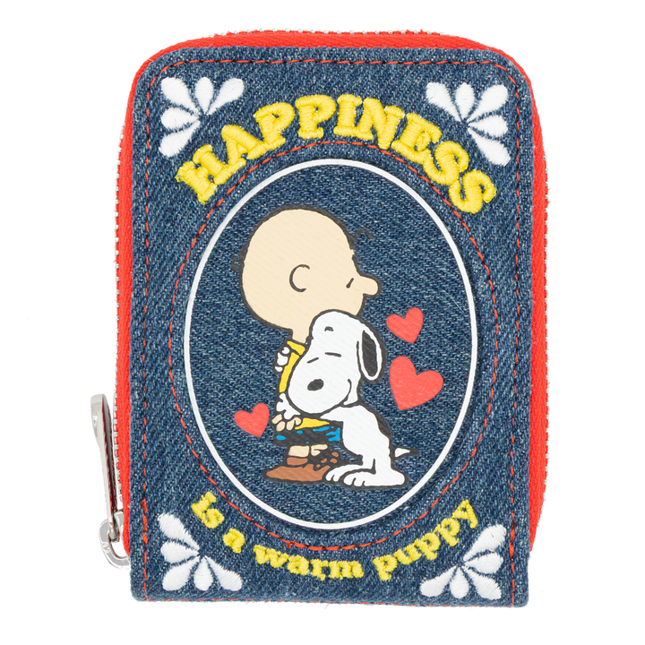 Whatever! Makes You Happy Peanuts 75th Anniversary “Happiness Is a Warm Puppy” Denim Accordion Wallet
