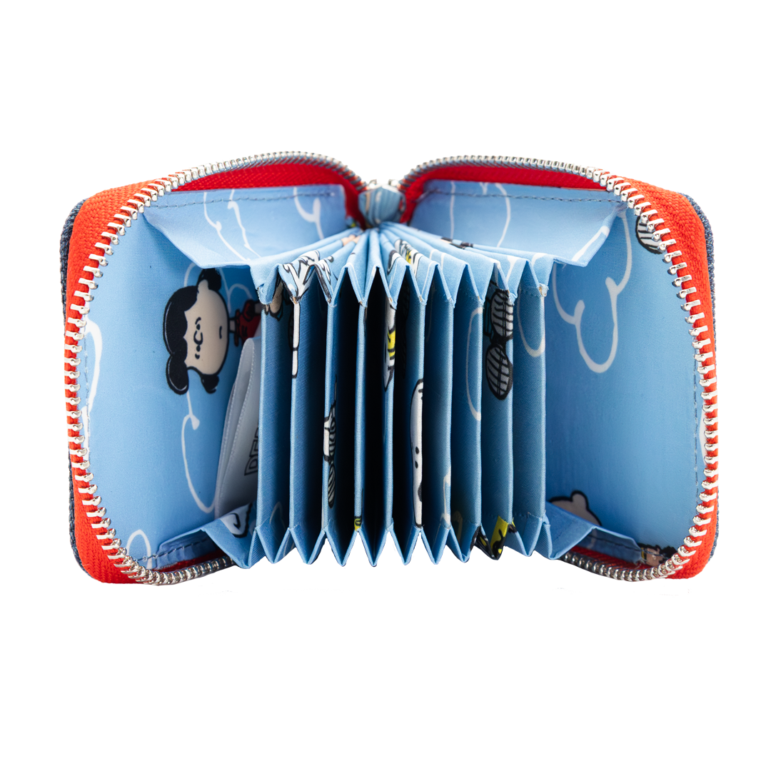 Whatever! Makes You Happy Peanuts 75th Anniversary “Happiness Is a Warm Puppy” Denim Accordion Wallet