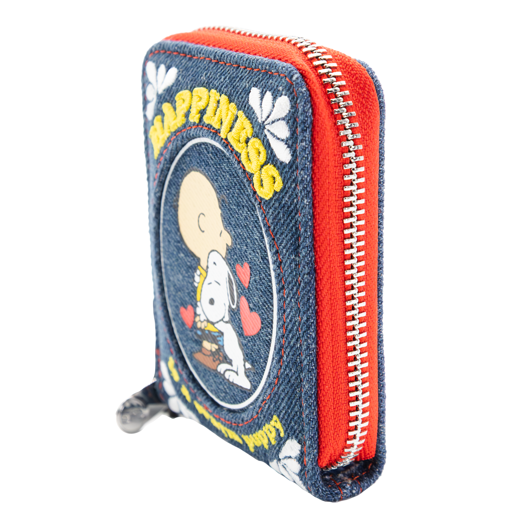 Whatever! Makes You Happy Peanuts 75th Anniversary “Happiness Is a Warm Puppy” Denim Accordion Wallet