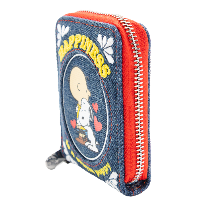 Whatever! Makes You Happy Peanuts 75th Anniversary “Happiness Is a Warm Puppy” Denim Accordion Wallet