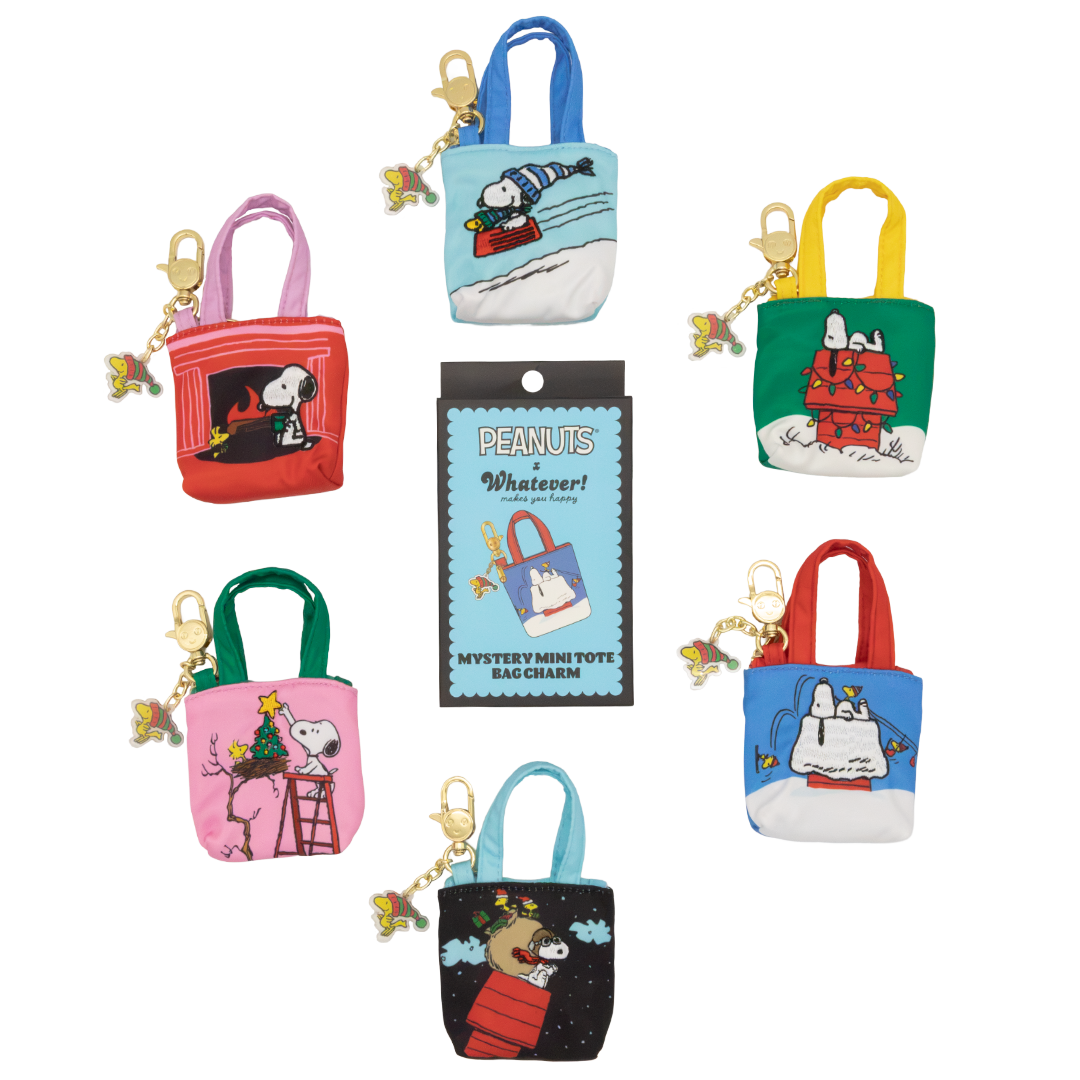 Whatever! Makes You Happy Peanuts Winter Scenes Mystery Box Mini Tote Bag Charm