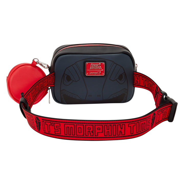 Black pouch with red strap and Power Rangers logo on a white background