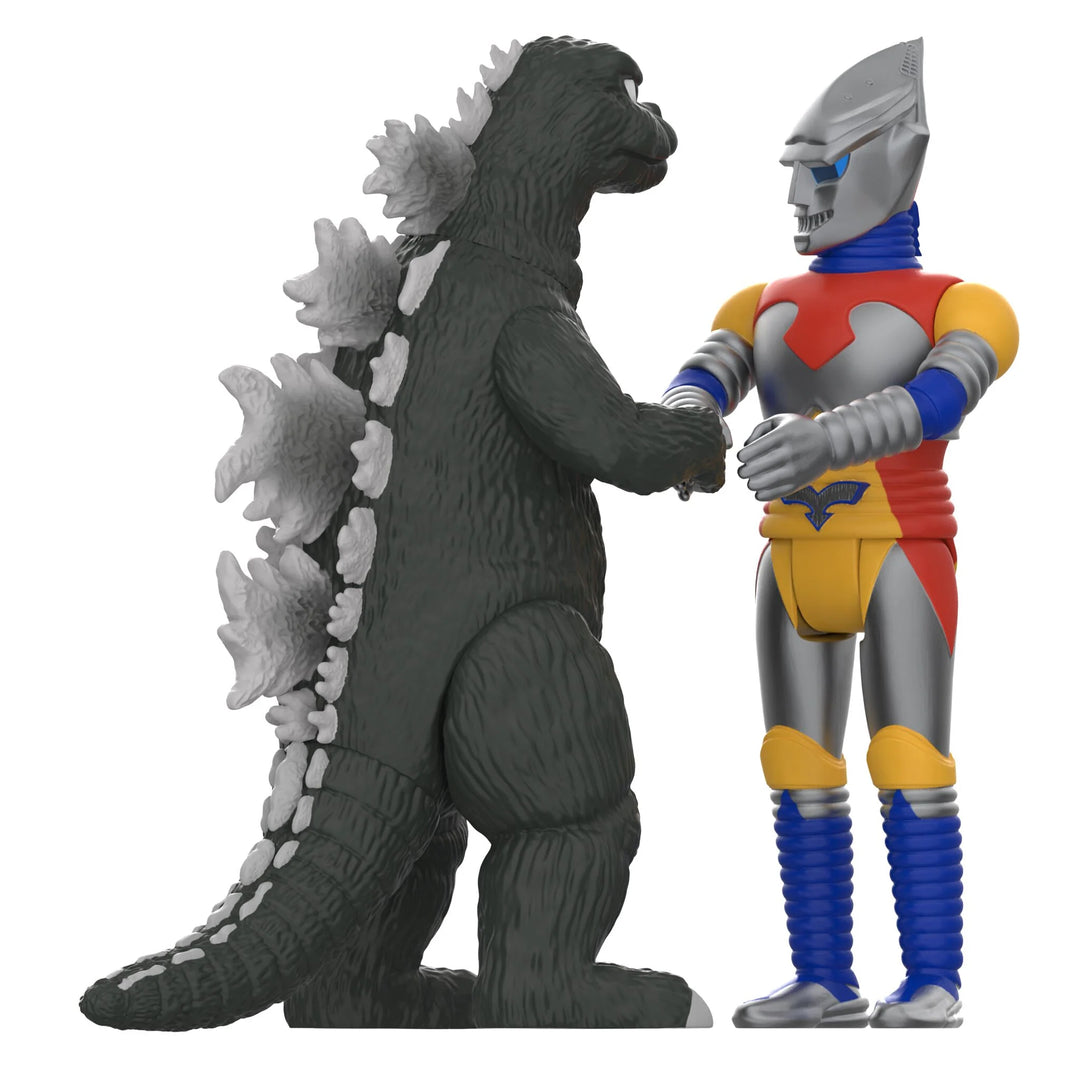 Super 7 SDCC 2024 Godzilla ReAction Figures Godzilla & Jet Jaguar Shaking Hands (2 Pack)