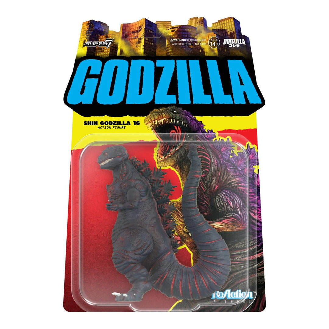 Packaged Godzilla action figure with colorful background