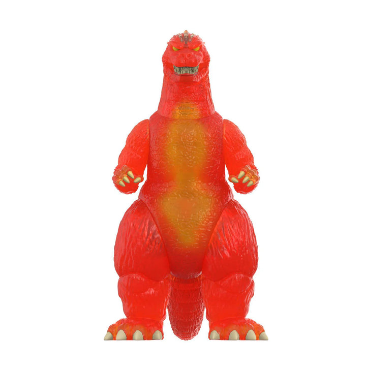 Red and orange monster toy figure on a white background
