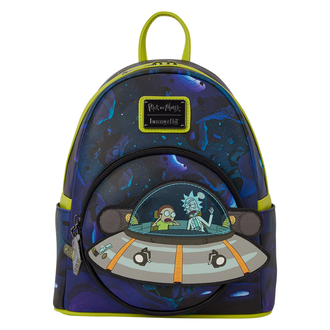 Loungefly Cartoon Network Rick and Morty Space Cruiser Glow in the Dark Mini Backpack
