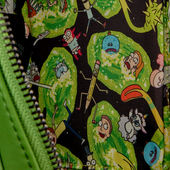 Loungefly Cartoon Network Rick and Morty Pickle Rick Sling Crossbody Bag