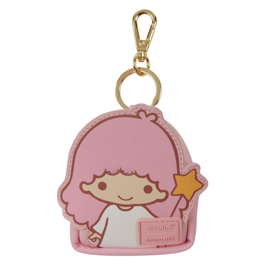Keychain with cartoon character on a pink background