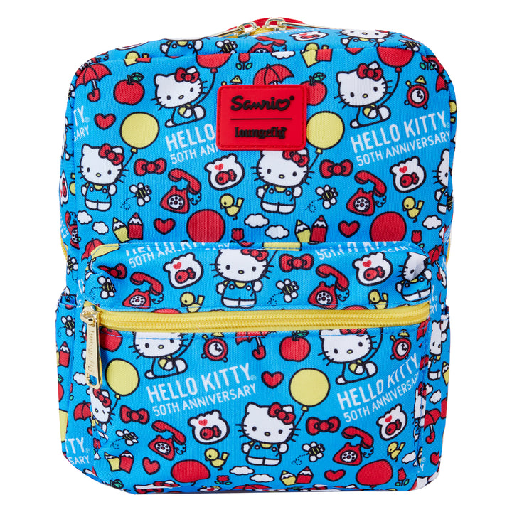 Loungefly Sanrio Hello Kitty 50th Anniversary Classic AOP Nylon Mini Backpack