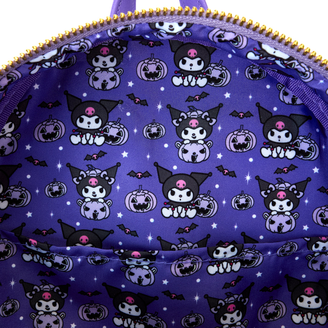 Loungefly Sanrio Kuromi Pumpkin Light Up Mini Backpack