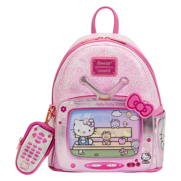 Loungefly Sanrio Hello Kitty Vintage TV Lenticular Mini Backpack with Coin Bag