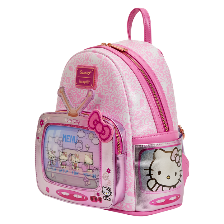 Loungefly Sanrio Hello Kitty Vintage TV Lenticular Mini Backpack with Coin Bag