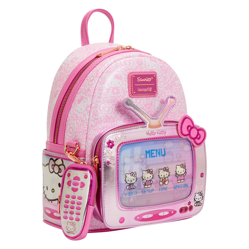 Loungefly Sanrio Hello Kitty Vintage TV Lenticular Mini Backpack with Coin Bag