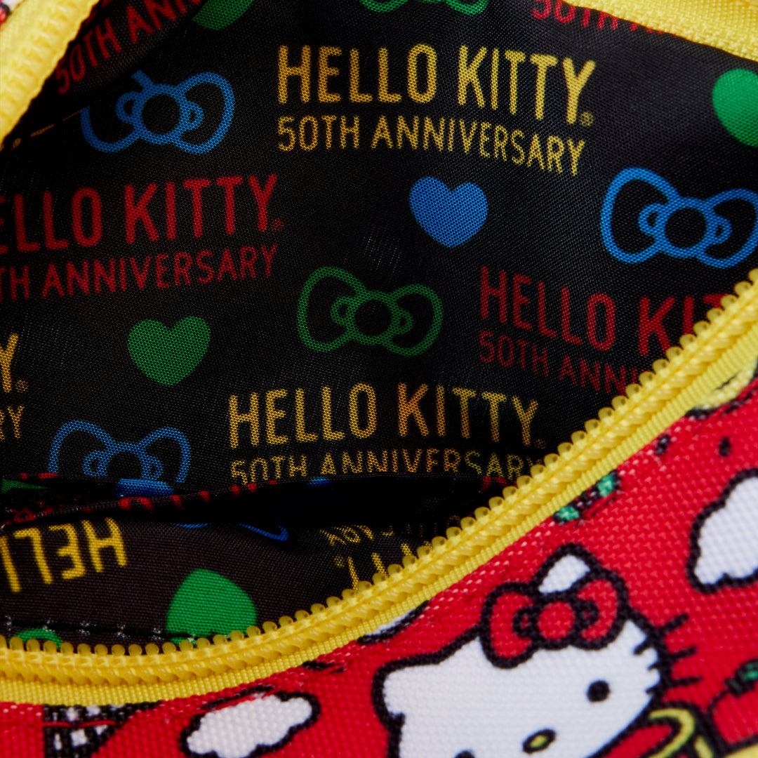 Sanrio Hello Kitty 50th Anniversary Classic AOP Nylon Pouch Wristlet