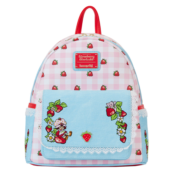 Loungefly Strawberry Shortcake Denim Pocket Mini Backpack