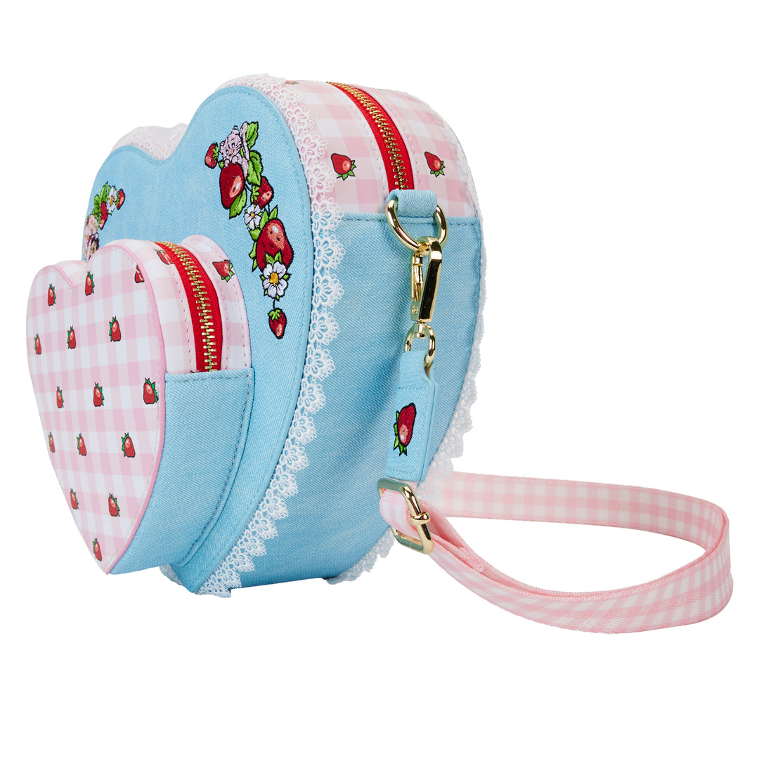 Loungefly Strawberry Shortcake Denim Heart Crossbody Bag