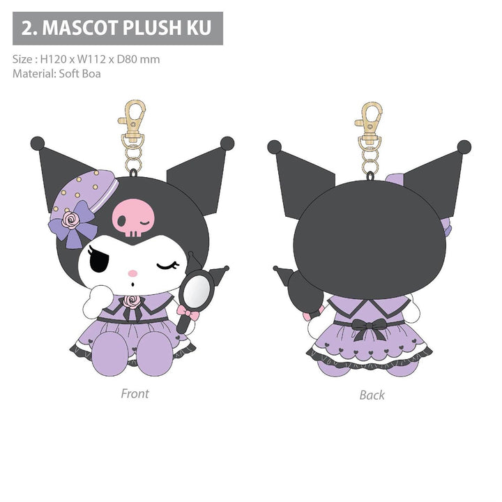 Sanrio Kuromi Mascot Plush Keychain