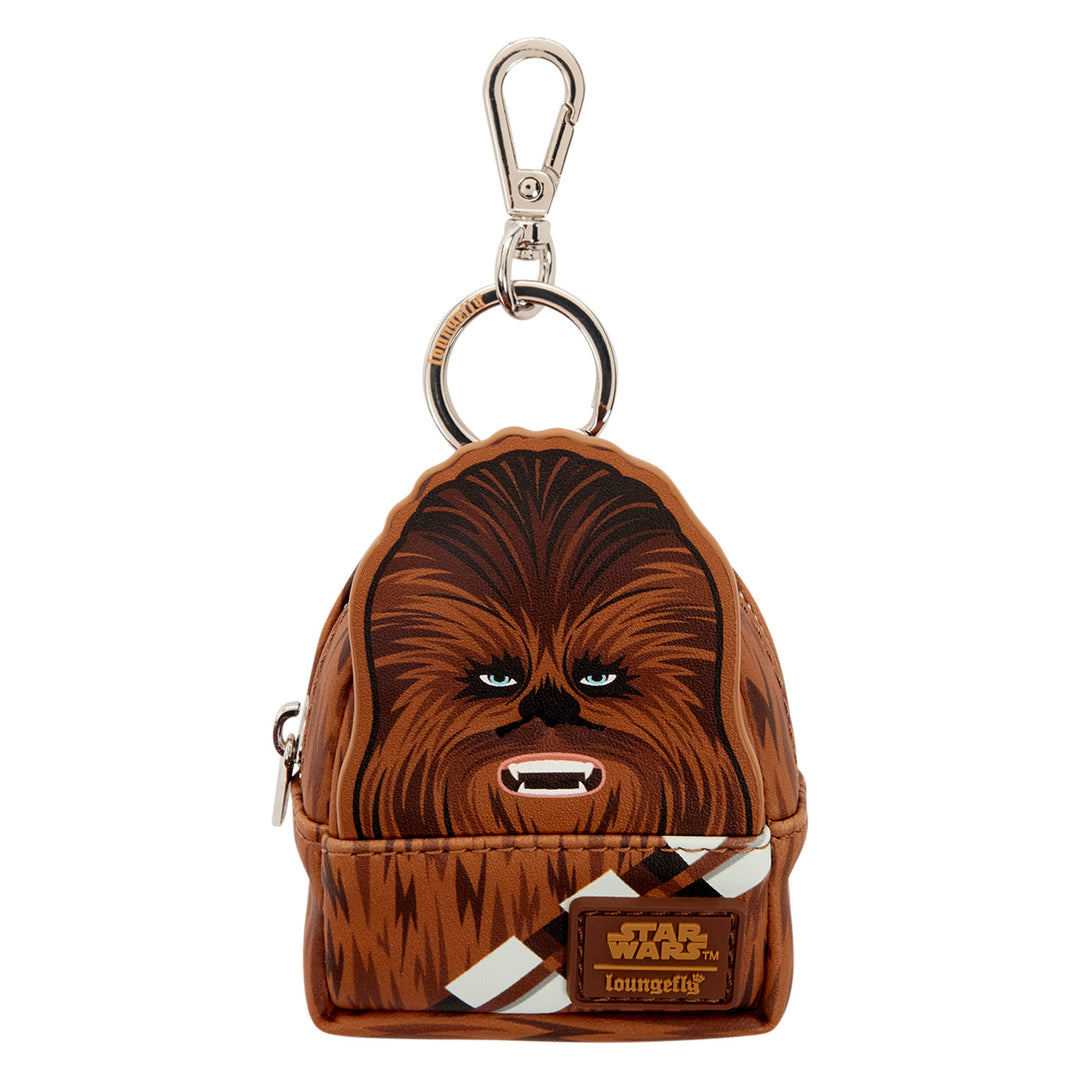 Chewbacca-shaped keychain backpack with a clear background