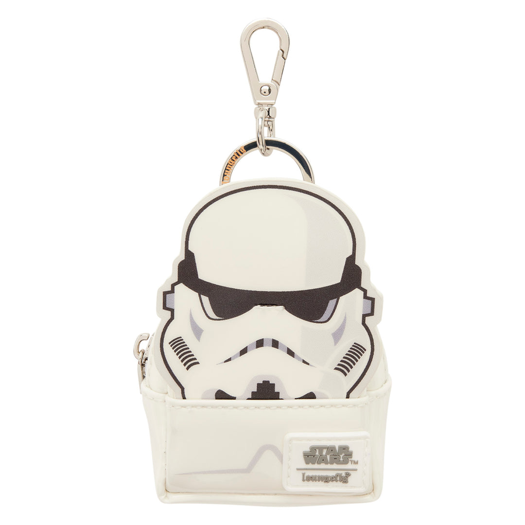Stormtrooper keychain with a white background